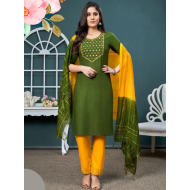 Embroidery Kurtis with Bottom Dupatta Set