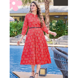 Super Cool Printed Kurtis With Belt 3XL