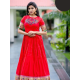 Latest Classic Paithani Red Readymade Long Gown