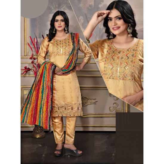 Women’s Embroidery Silk Anarkali Gown