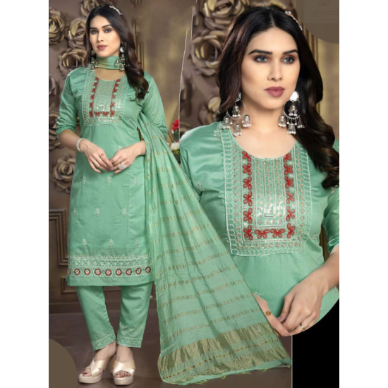 Women’s Embroidery Silk Anarkali Gown