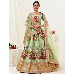 Digital Print Sequins Embroidery Designer Lehenga Choli Readymade