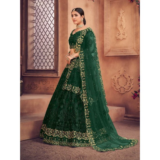 Heavy Net Embroidery and Embellished Pearl Lehenga Choli Readymade