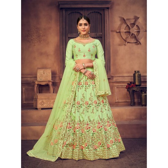 Latest Art Silk Designer Embroidery Lehenga Choli Readymade