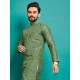 Soft Silk Thread Embroidery Men's Kurta with Pajama Set