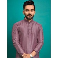 Soft Silk Thread Embroidery Men's Kurta with Pajama Set