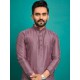 Soft Silk Thread Embroidery Men's Kurta with Pajama Set