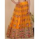 Yellow Floral Embroidery Heavy Net Lehenga Choli Readymade