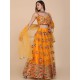 Yellow Floral Embroidery Heavy Net Lehenga Choli Readymade