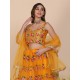 Yellow Floral Embroidery Heavy Net Lehenga Choli Readymade