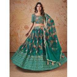 Georgette Sequins Designer Wedding Lehenga Choli Readymade