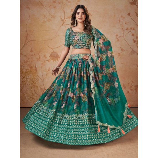 Georgette Sequins Designer Wedding Lehenga Choli Readymade