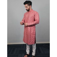 Golden Mirror Soft Silk Men's Kurta with Pajama Set 3XL