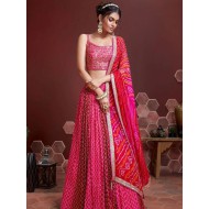 Pink Chinon Latest Embroidered Designer Lehenga Choli