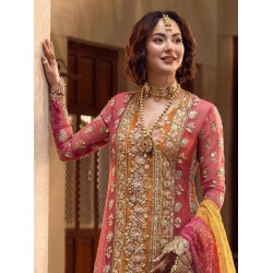 Pink Organza Embroidered Trendy Salwar Suit Set Party Wear