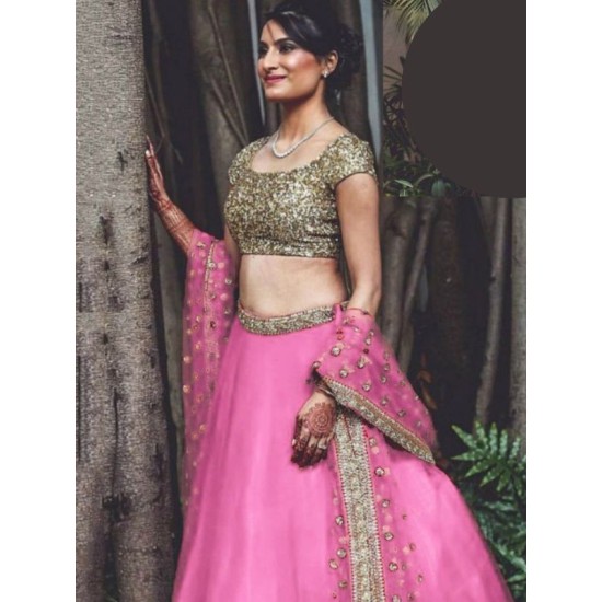 Sequence Work Soft Net Lehenga Choli Readymade