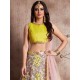 Yellow Floral Embroidery Multi Soft Net Lehenga Choli Readymade