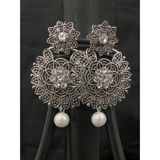 Light weight Traditional Flowers Stone Works Designs Earrings