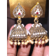 Traditional Gold and Black Colors beads Jhumka Earrings