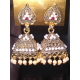 Traditional Gold and Black Colors beads Jhumka Earrings