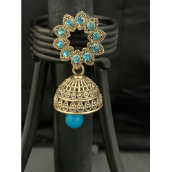 Kundan Stylish Stones work with Pearl Design Jhumka Earrings