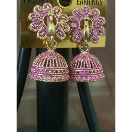 Classical Golden Plated Peacock Jhumka Earring
