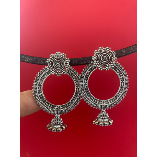 Latest Silver Color Circle Earrings