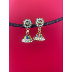 Multi Color Stone Jhumka Earrings