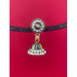 Multi Color Stone Jhumka Earrings