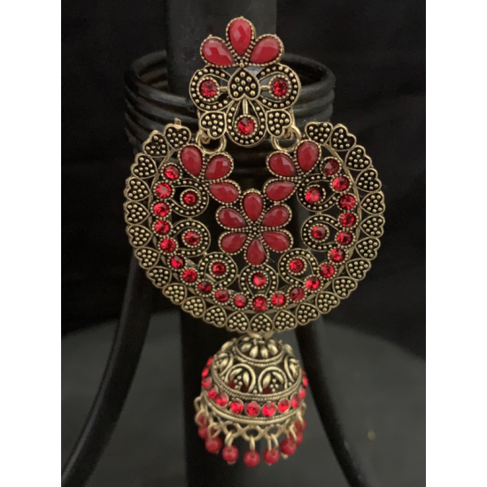 Traditional Bollywood Golden Oxidized Vintage Jhumka Earrings