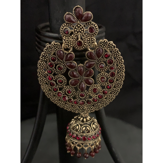 Traditional Bollywood Golden Oxidized Vintage Jhumka Earrings