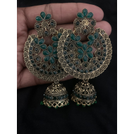 Traditional Bollywood Golden Oxidized Vintage Jhumka Earrings