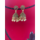 Gold and Black Colors Beads Vintage Drop Beautiful Jhumka Earrings