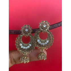 Gold plated Flower design Jhumka Earring