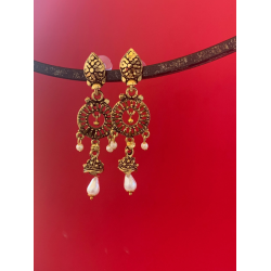 Pearl Hangings Gold Plated Handmade Traditional Earring