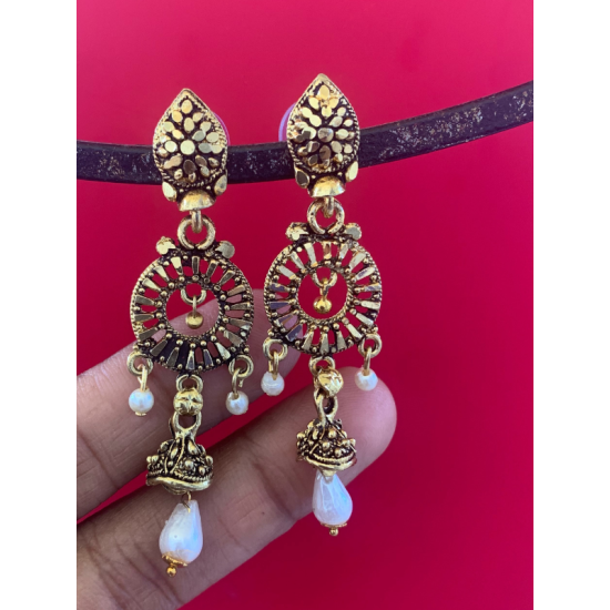 Pearl Hangings Gold Plated Handmade Traditional Earring