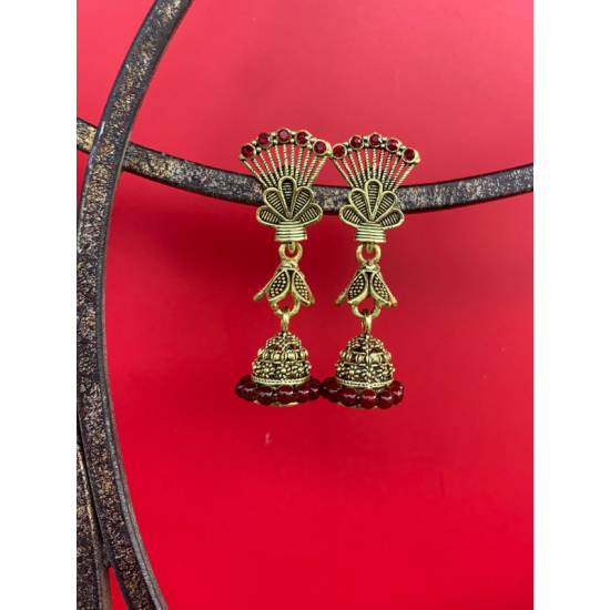 Gold Plated Handmade Jhumka Earrings