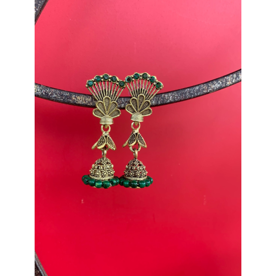 Gold Plated Handmade Jhumka Earrings