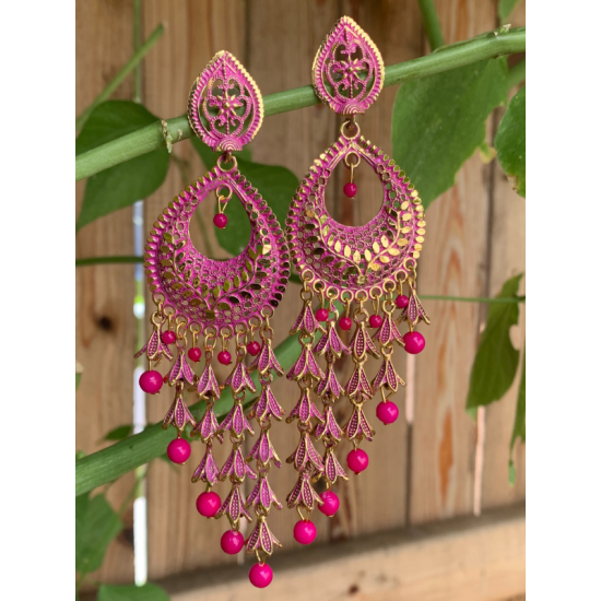 Fashion Frill Stylish 5 Layer Long Antique Traditional Earring