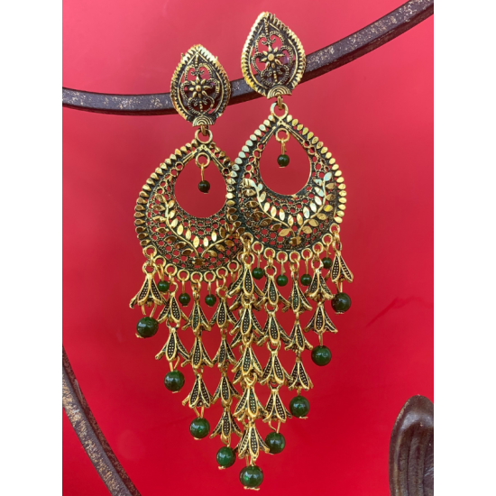 Fashion Frill Stylish 5 Layer Long Antique Traditional Earring