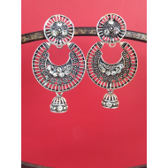 Silver Plated Circle Studs Light weight Ethnic Earrings