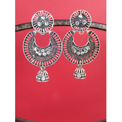 Silver Plated Circle Studs Light weight Ethnic Earrings