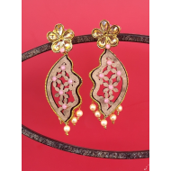 Gold Plated Wooden Designing Dangler Earring