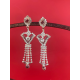 Heart Design Crystal Chandelier Drop Earrings