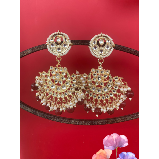 Kundan Handcrafted Gold Plated Chandbali Earrings