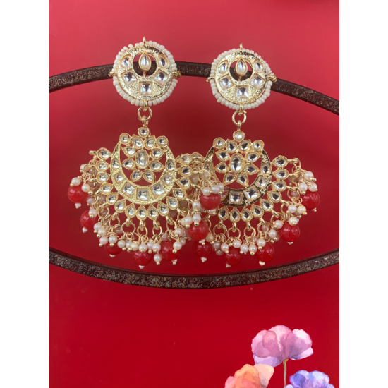 Kundan Handcrafted Gold Plated Chandbali Earrings