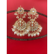 Kundan Gold Plated Bead Drop Chandbali Earrings