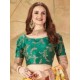 Green With Yellow Floral Digital Print Organza Lehenga Choli Readymade