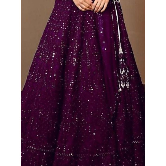 Heavy Georgette Embroidery Sequins Lehenga Choli Readymade