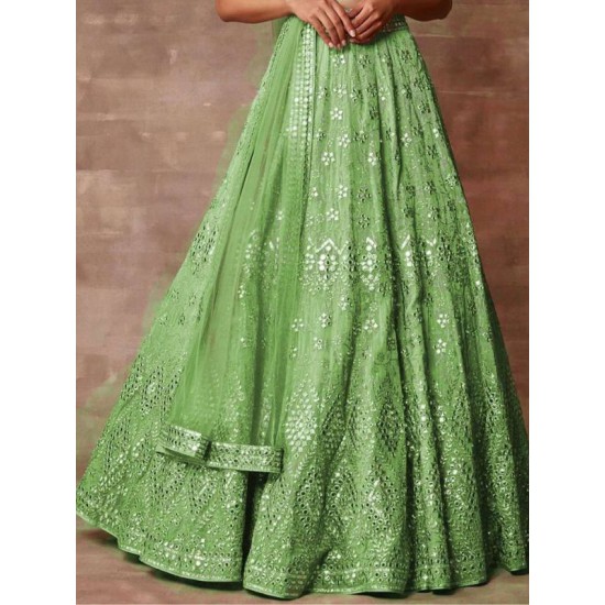 Silk Designer Sequence Embroidery Soft Organza Lehenga Choli